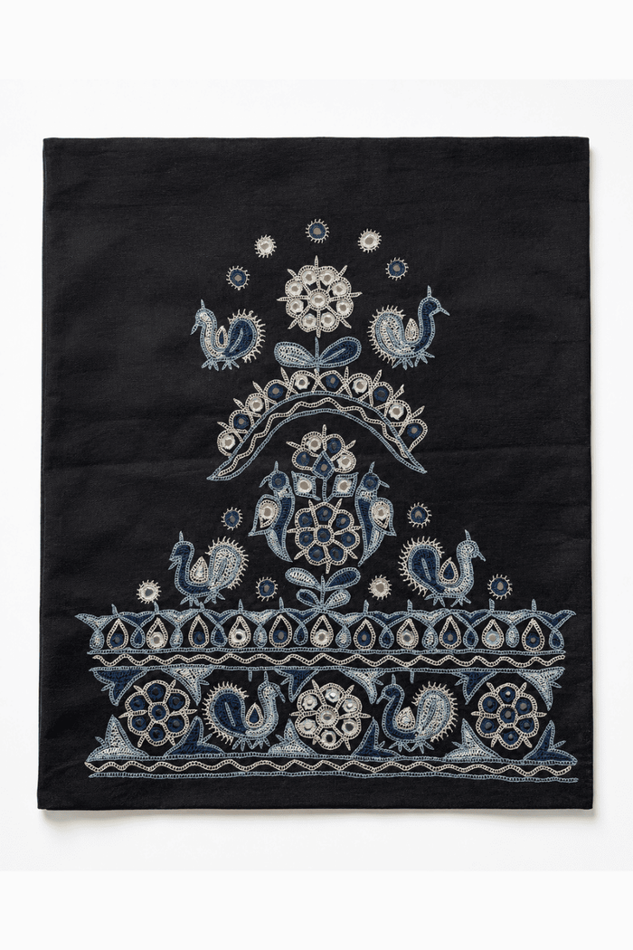 Ahir Hand Embroidery Blouse Piece - (Black)