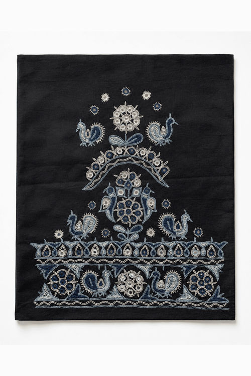 Ahir Hand Embroidery Blouse Piece - (Black)