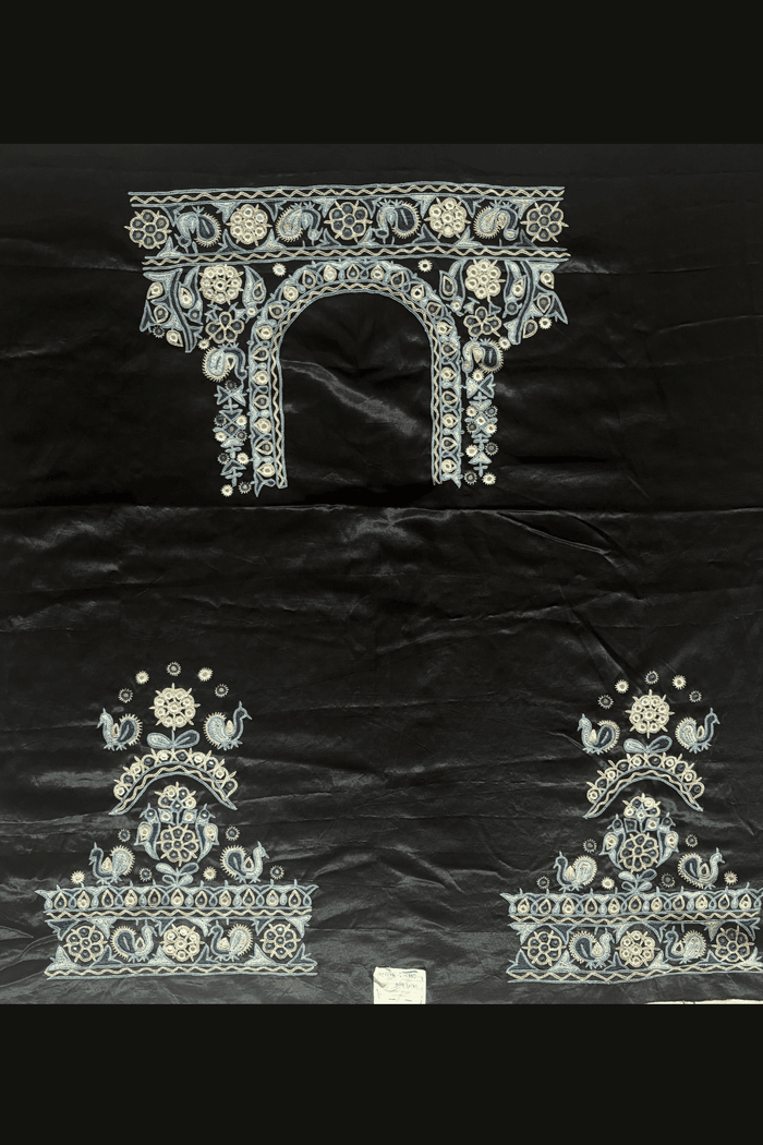 Ahir Hand Embroidery Blouse Piece - (Black)