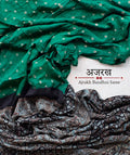 Ajrakh Bandhini Cotton hand block printed saree