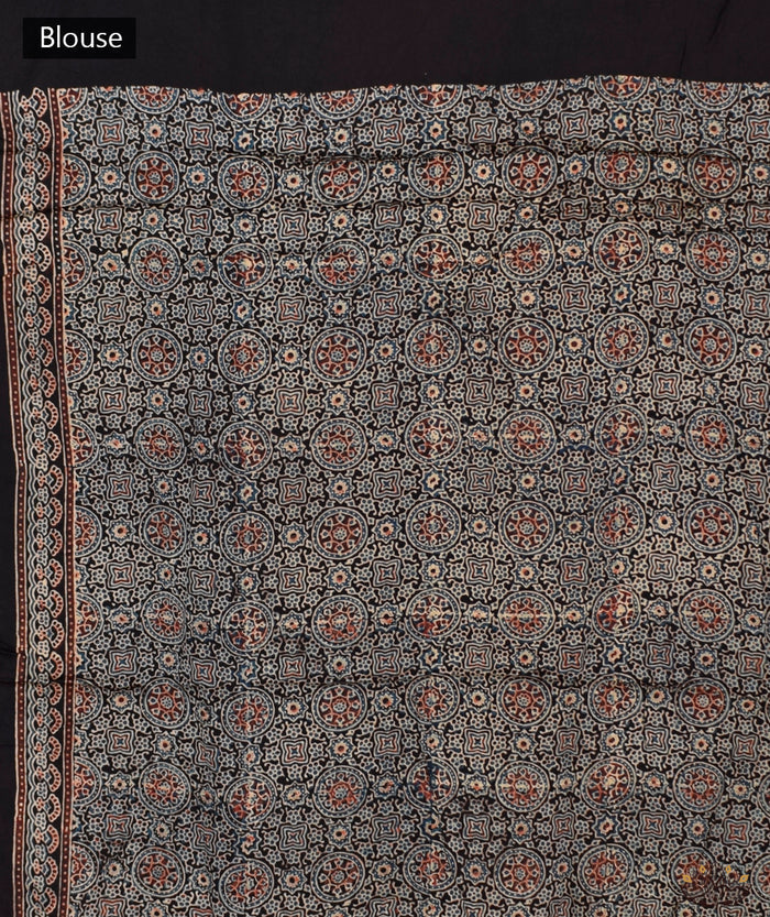 AJRAKH BANDHINI HAND BLOCK PRINTED SILK SAREE