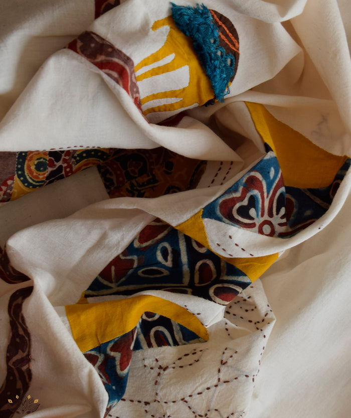 Ajrakh Barmer Applique Suit (three piece)