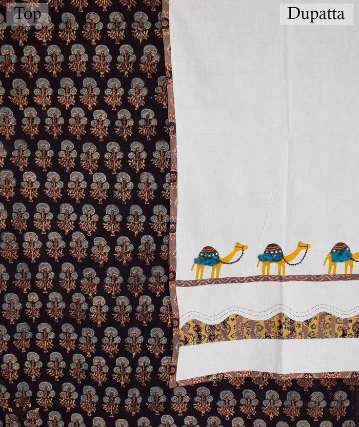Ajrakh Barmer Applique Suit (two piece)