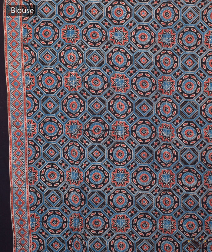 AJRAKH COTTON HAND BLOCK PRINTED SAREE
