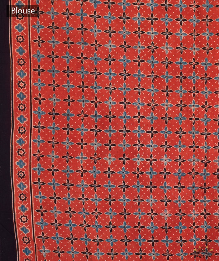 AJRAKH COTTON HAND BLOCK PRINTED SAREE