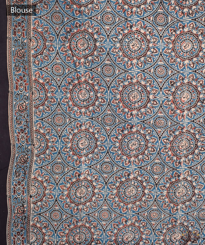AJRAKH COTTON HAND BLOCK PRINTED SAREE
