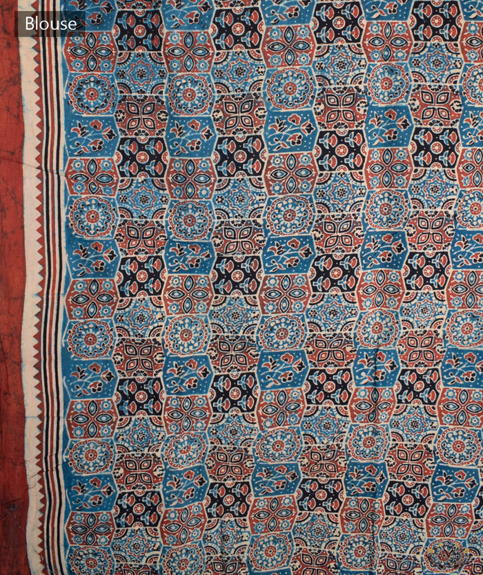 AJRAKH COTTON HAND BLOCK PRINTED SAREE