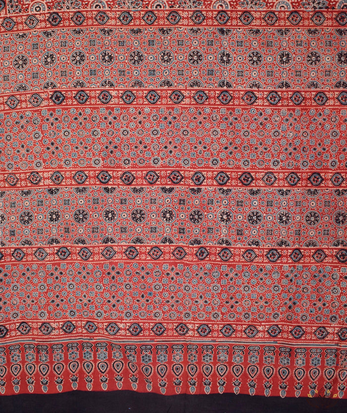 AJRAKH COTTON HAND BLOCK PRINTED SAREE