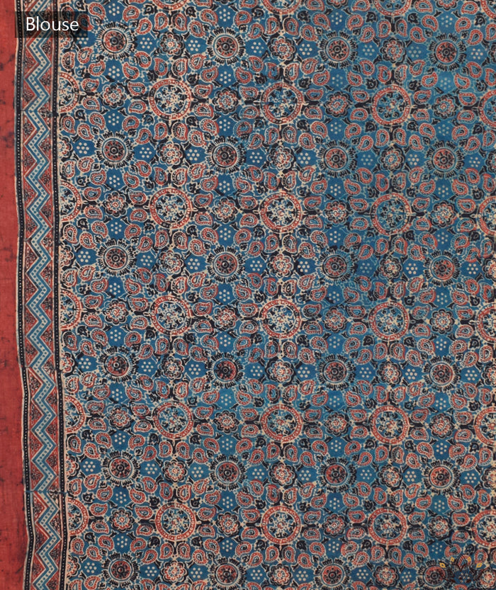 AJRAKH COTTON HAND BLOCK PRINTED SAREE