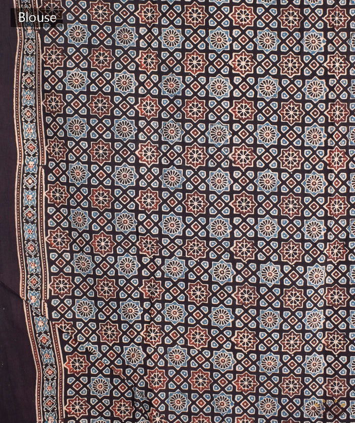 AJRAKH COTTON HAND BLOCK PRINTED SAREE