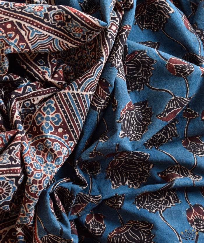 AJRAKH COTTON HAND BLOCK PRINTED SAREE