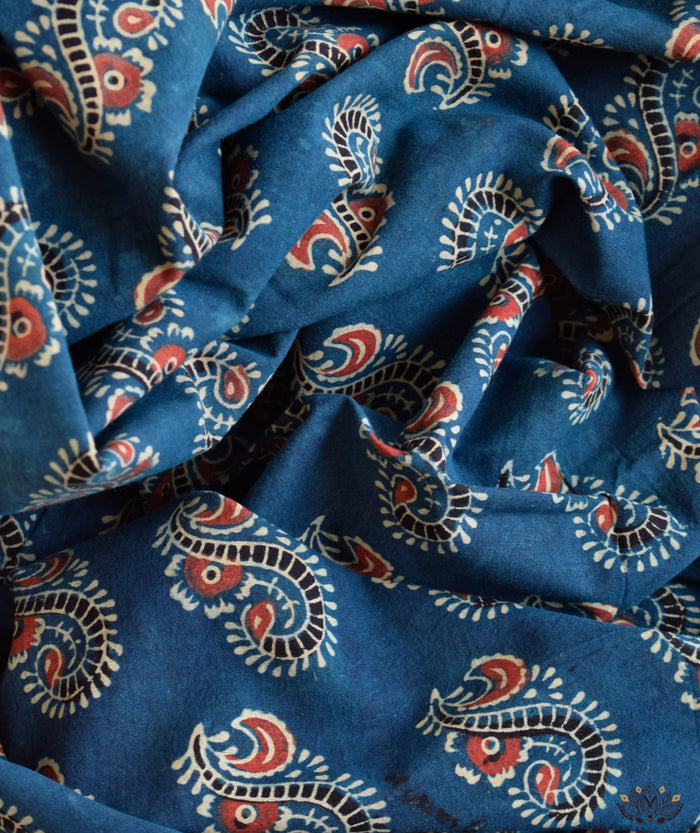 AJRAKH COTTON HAND BLOCK PRINTED SAREE