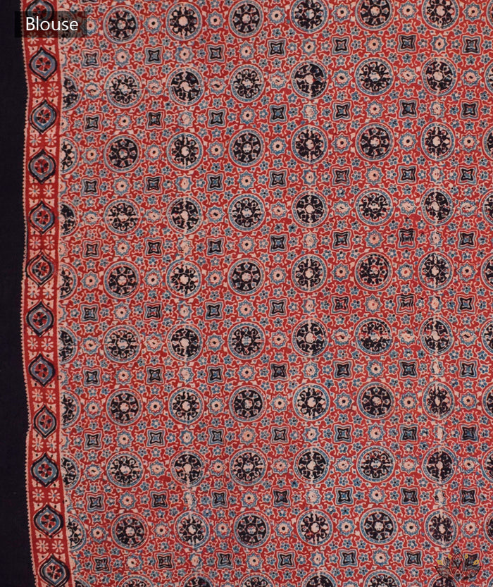 AJRAKH COTTON HAND BLOCK PRINTED SAREE