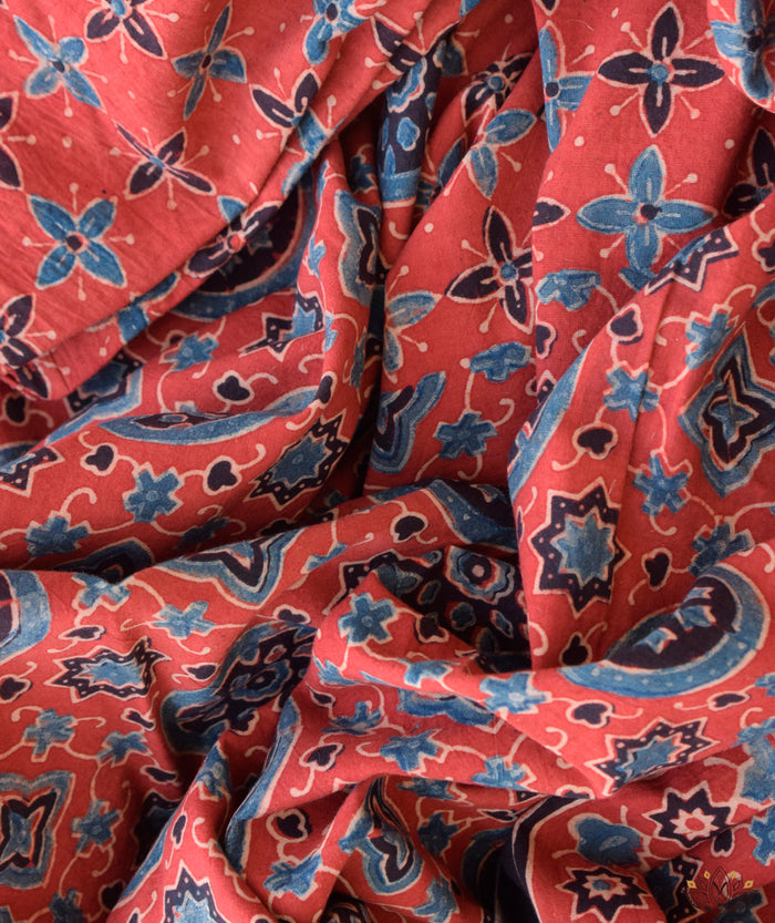 AJRAKH COTTON HAND BLOCK PRINTED SAREE
