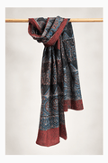 Ajrakh Cotton hand block printed stole