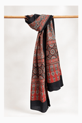 Ajrakh Cotton hand block printed stole