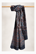 Ajrakh Cotton hand block printed stole