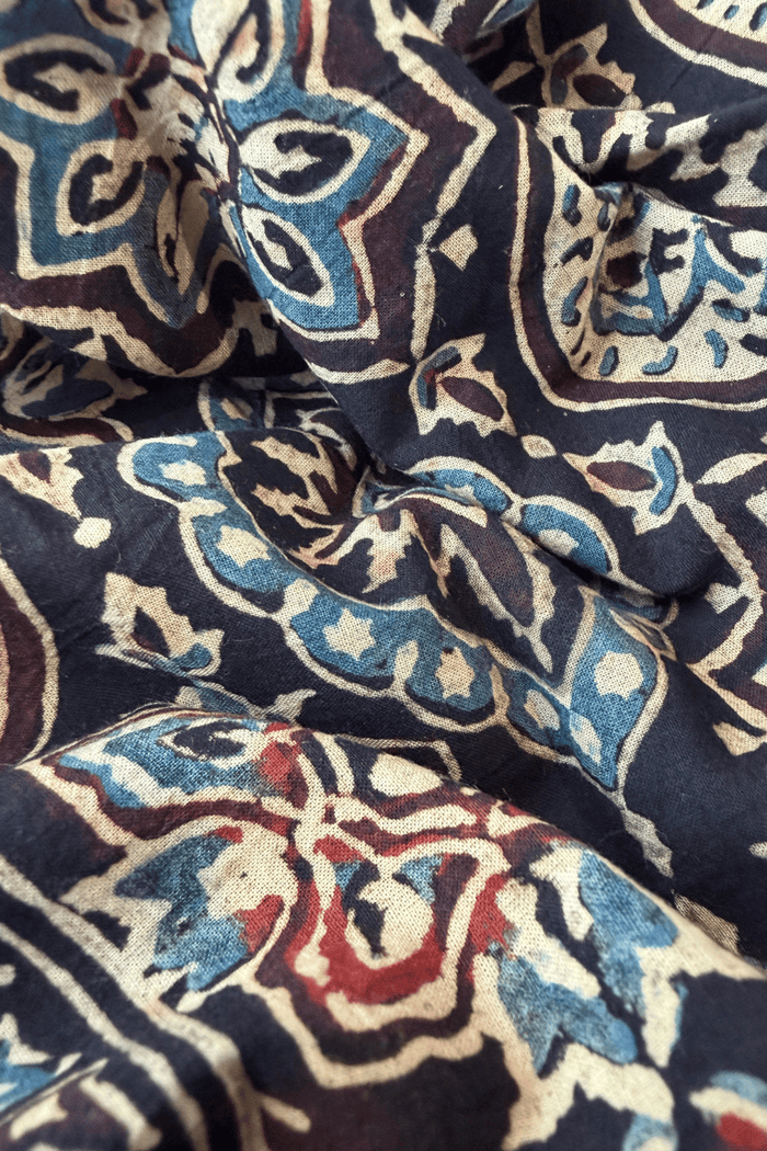 Ajrakh Cotton hand block printed stole