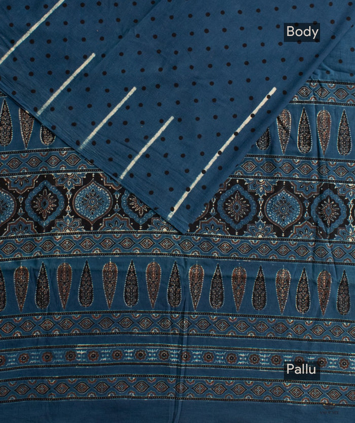 AJRAKH COTTON HANDBLOCK PRINTED SAREE
