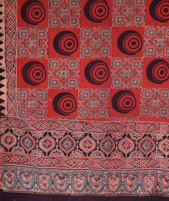 Ajrakh Handblock Printed Cotton Dupatta