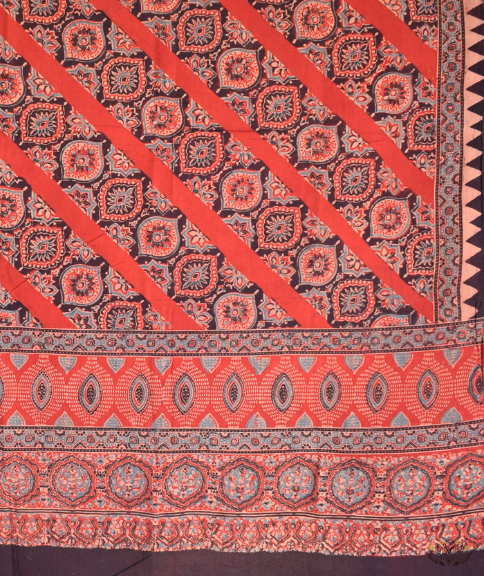 Ajrakh Handblock Printed Cotton Dupatta