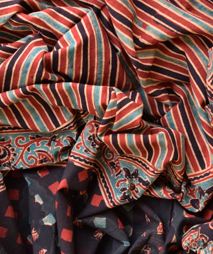 Ajrakh Handblock Printed Cotton Dupatta