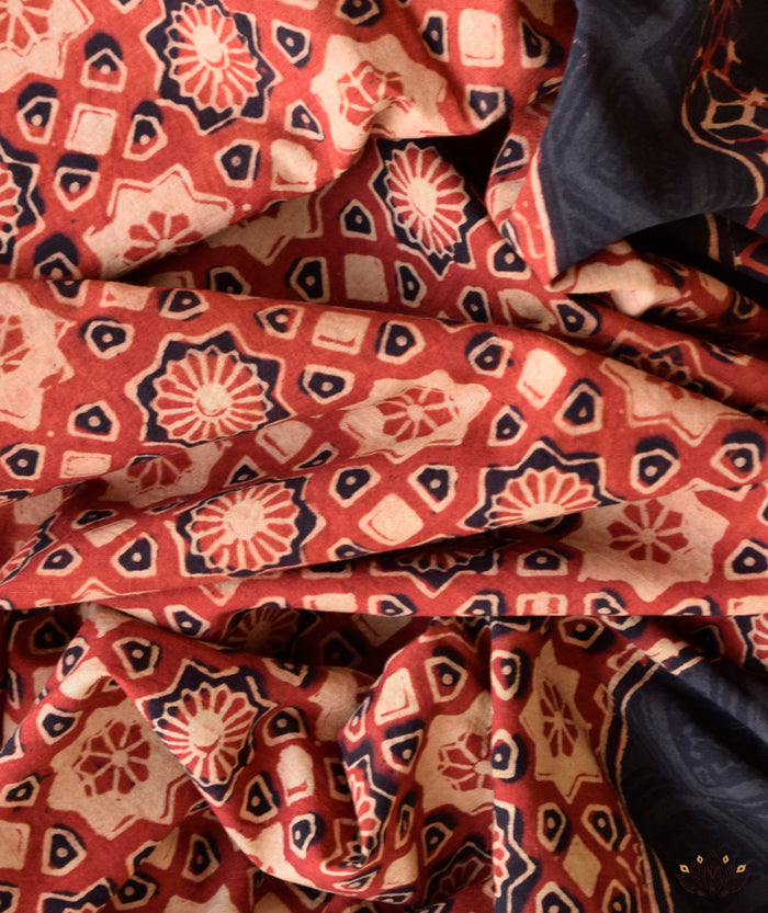 Ajrakh Handblock Printed Cotton Dupatta