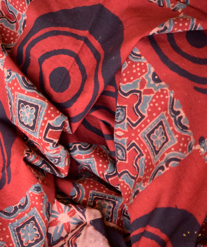 Ajrakh Handblock Printed Cotton Dupatta