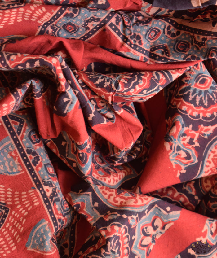 Ajrakh Handblock Printed Cotton Dupatta