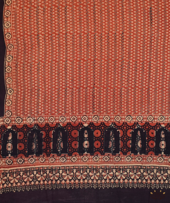 Ajrakh Handblock Printed Cotton Dupatta