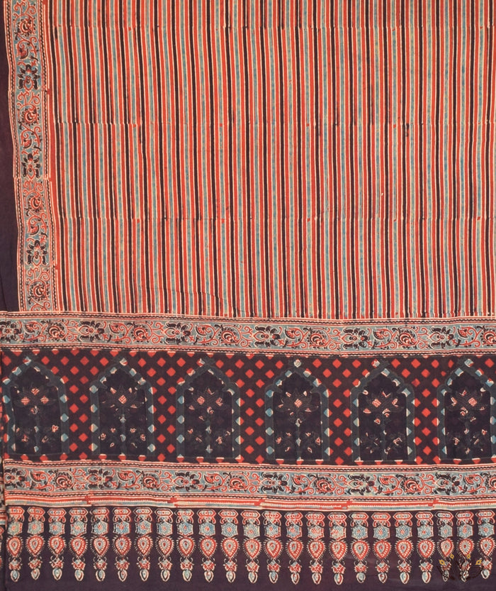 Ajrakh Handblock Printed Cotton Dupatta