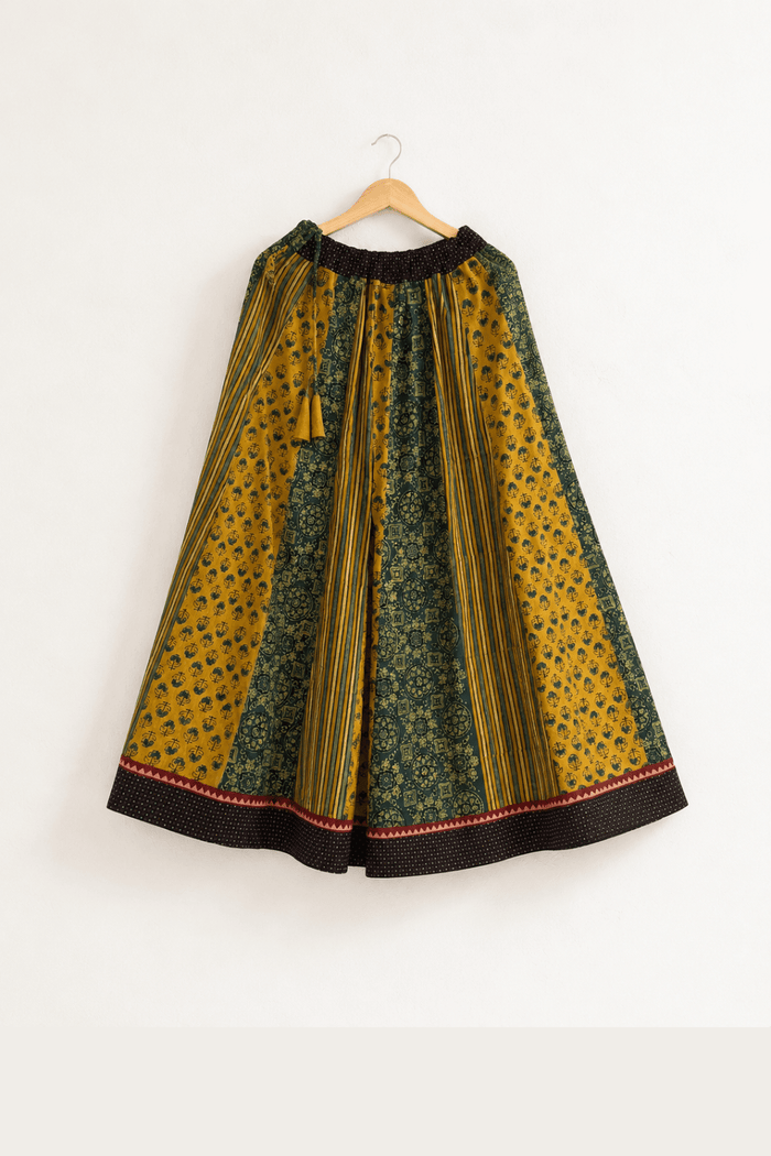 Ajrakh Handblock Printed Kali Skirt