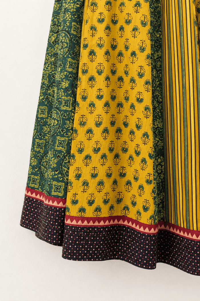Ajrakh Handblock Printed Kali Skirt