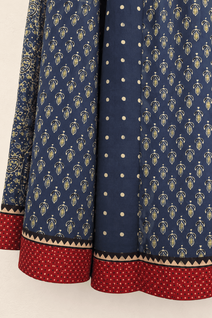 Ajrakh Handblock Printed Kali Skirt