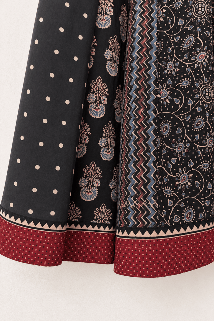 Ajrakh Handblock Printed Kali Skirt