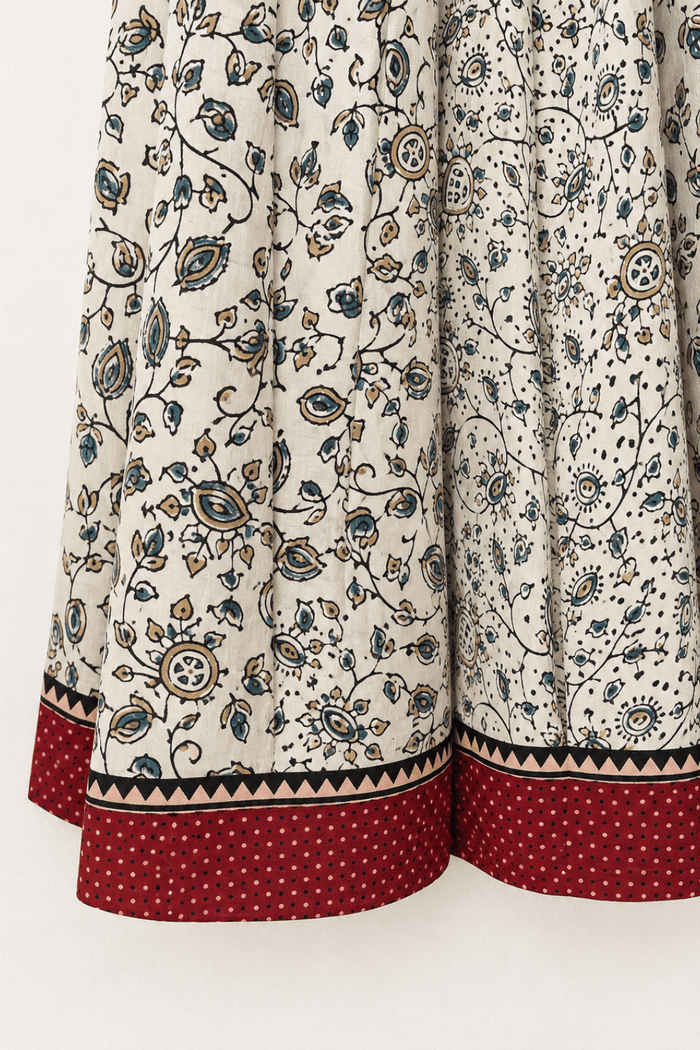 Ajrakh Handblock Printed Kali Skirt