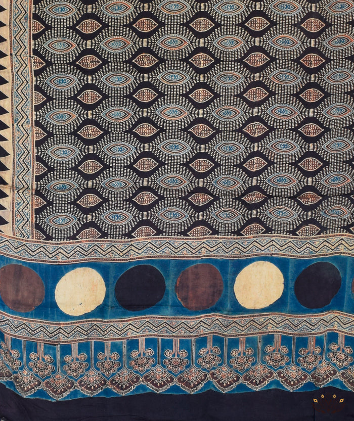 Ajrakh Handblock Printed Modal Silk Dupatta