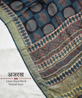 Ajrakh Handwoven Linen handblock printed saree