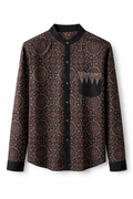 Ajrakh Kala Cotton Unisex Shirt - Black