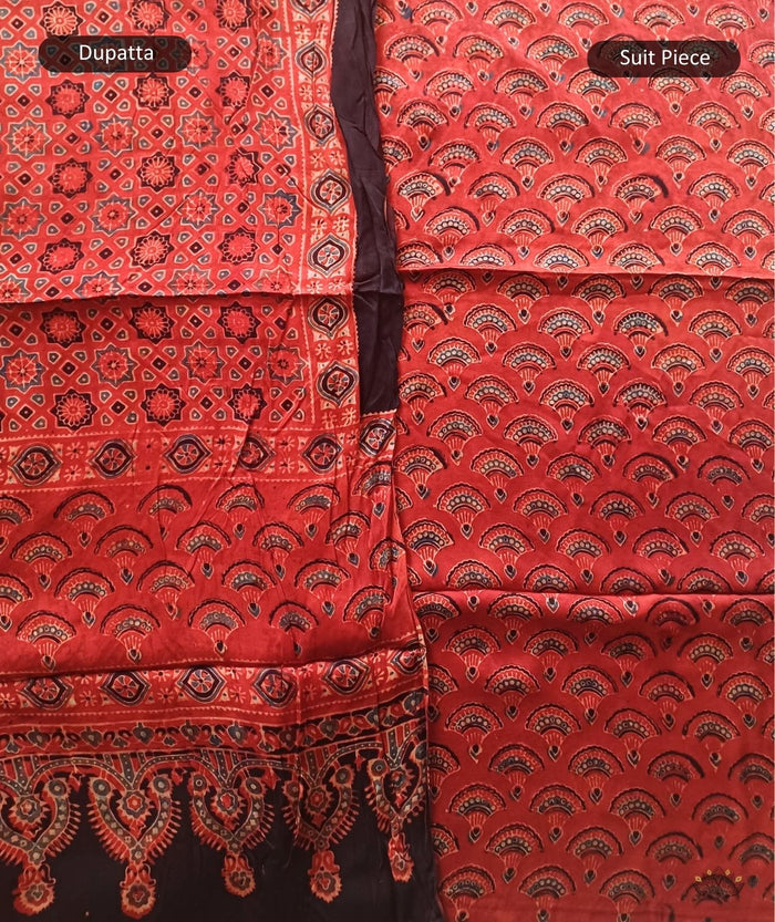 Ajrakh modal silk 2 piece suit