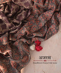 Ajrakh modal silk hand block printed saree