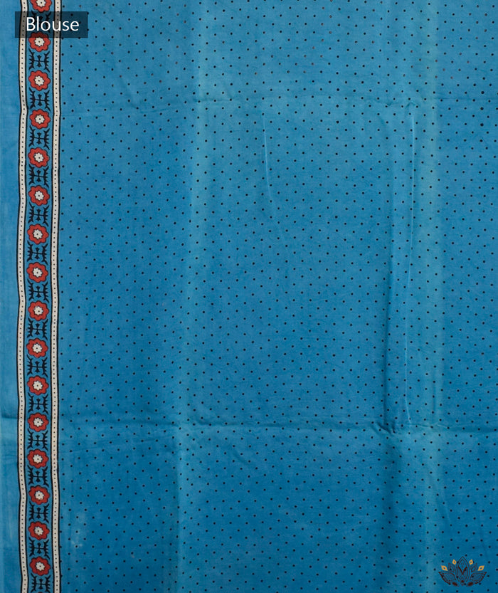 Ajrakh modal silk hand block printed saree