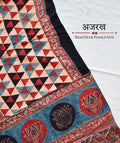Ajrakh modal silk hand block printed stole