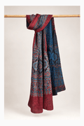 Ajrakh modal silk hand block printed stole