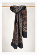 Ajrakh modal silk hand block printed stole