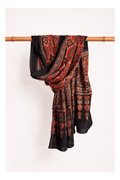 Ajrakh modal silk hand block printed stole