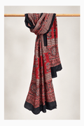 Ajrakh modal silk hand block printed stole