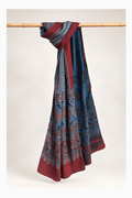 Ajrakh modal silk hand block printed stole