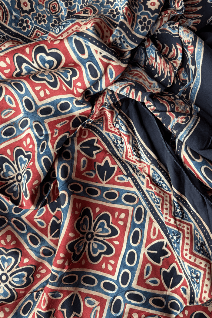 Ajrakh modal silk hand block printed stole