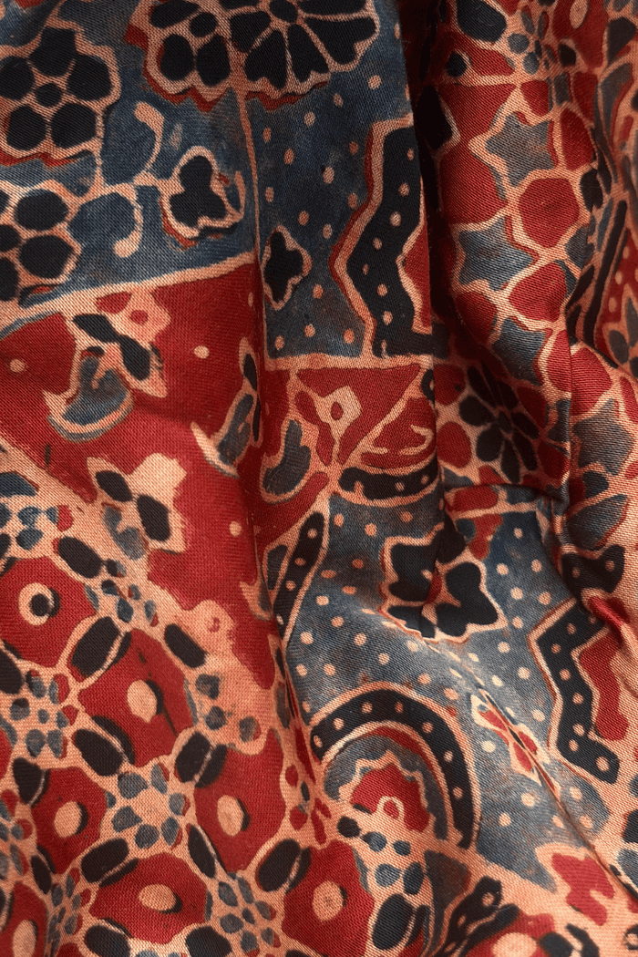 Ajrakh modal silk hand block printed stole